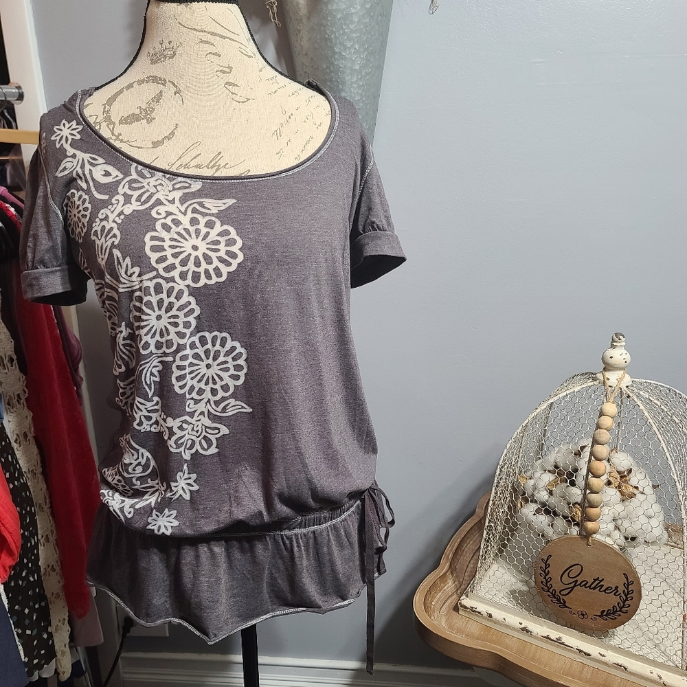 Vintage, Decree SZ XL Brown & White Hoodie Top